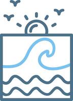Ocean Line Two Colour Icon Design vector