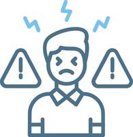 Panic Attack Line Two Colour Icon Design vector