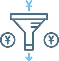 Sales PipeLine Two Colour Yuan Line Two Colour Icon Design vector
