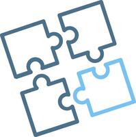 Puzzle Line Two Colour Icon Design vector