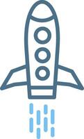 Rocket Line Two Colour Icon Design vector