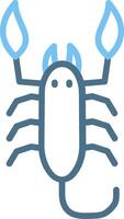 Scorpion Line Two Colour Icon Design vector