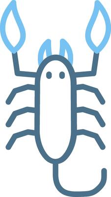 Scorpion Line Two Colour Icon Design