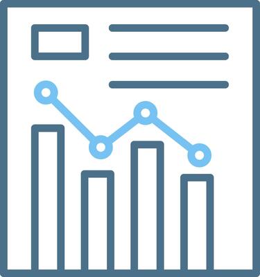Statistics Line Two Colour Icon Design