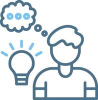 Thinking Line Two Colour Icon Design vector