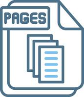 PAGES Line Two Colour Icon Design vector