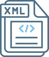 XML Line Two Colour Icon Design vector
