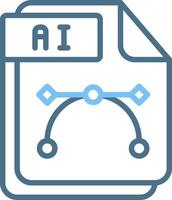 AI Line Two Colour Icon Design vector