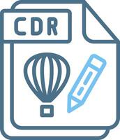 CDR Line Two Colour Icon Design vector