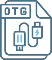 OTG Line Two Colour Icon Design vector