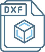 DXF Line Two Colour Icon Design vector