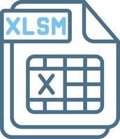 XLSM Line Two Colour Icon Design vector
