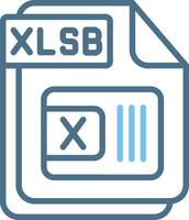 XLSB Line Two Colour Icon Design vector