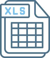 XLS Line Two Colour Icon Design vector