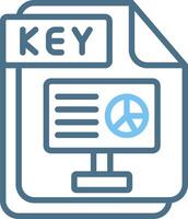 KEY Line Two Colour Icon Design vector
