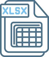XLSX Line Two Colour Icon Design vector