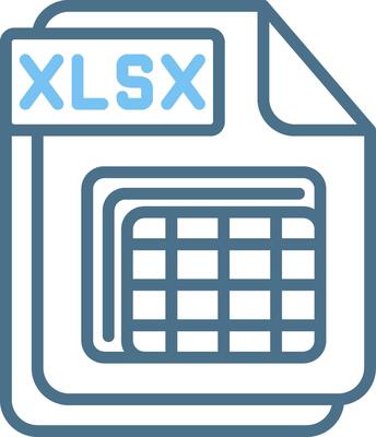 XLSX Line Two Colour Icon Design