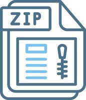 ZIP Line Two Colour Icon Design vector