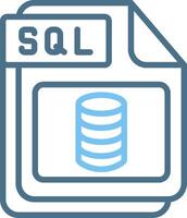 SQL Line Two Colour Icon Design vector
