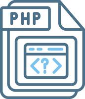 PHP Line Two Colour Icon Design vector