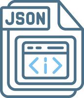 JSON Line Two Colour Icon Design vector