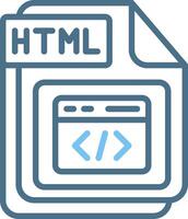 HTML Line Two Colour Icon Design vector