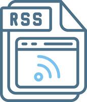 RSS Line Two Colour Icon Design vector