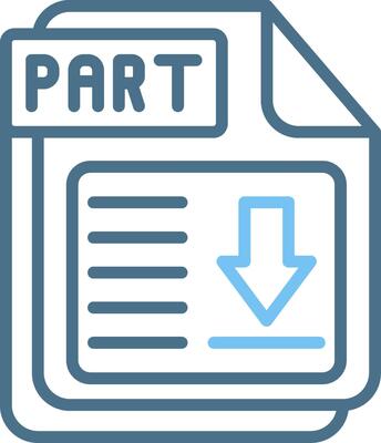 PART Line Two Colour Icon Design