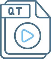 QT Line Two Colour Icon Design vector