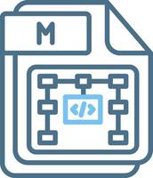 M Line Two Colour Icon Design vector