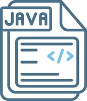JAVA Line Two Colour Icon Design vector