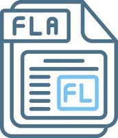 FLA Line Two Colour Icon Design vector