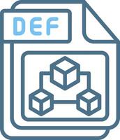 DEF Line Two Colour Icon Design vector