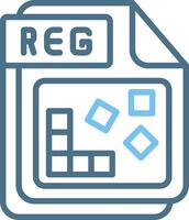 REG Line Two Colour Icon Design vector