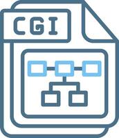 CGI Line Two Colour Icon Design vector