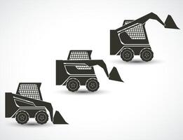 bobcat icons set vehicle machin illustration vector