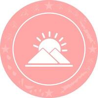 Sunrise Over Mountains Icon Design vector