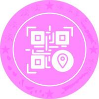 QR Code GPS Icon Design vector