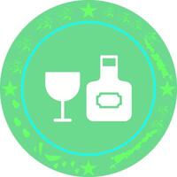 Wine Bottle and Glass Icon Design vector