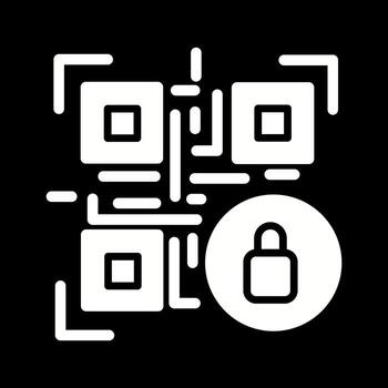 QR Code Encryption Icon Design vector