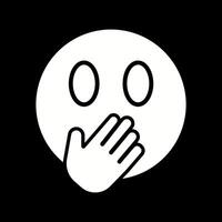 Face with Hand Over Mouth Icon Design vector