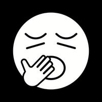 Yawning Face Icon Design vector
