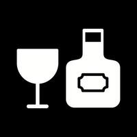 Wine Bottle and Glass Icon Design vector
