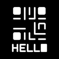QR Code Text Icon Design vector