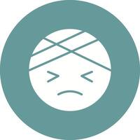 Face with Head-Bandage Icon Design vector