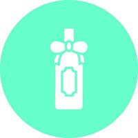 Wine Bottle with Bow Icon Design vector