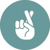 Crossed Fingers Icon Design vector
