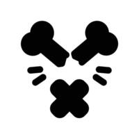 broken bone icon. glyph icon for your website, mobile, presentation, and logo design. vector