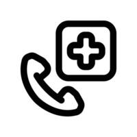 emergency call icon. line icon for your website, mobile, presentation, and logo design. vector