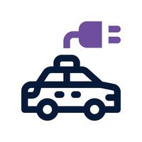 electric car icon. dual tone icon for your website, mobile, presentation, and logo design. vector